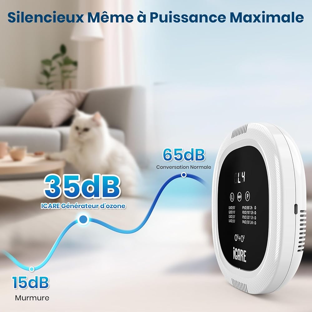 Générateur d'Ozone, 10000 mAh Rechargeable Purificateur d'air à Ions Négatifs Ozonizer, Stérilisateur d'Odeurs pour Chambre, Salle de Bain, Cuisine, Animaux Domestiques, Voiture, Formaldéhyde Chasse : Cuisine et Maison