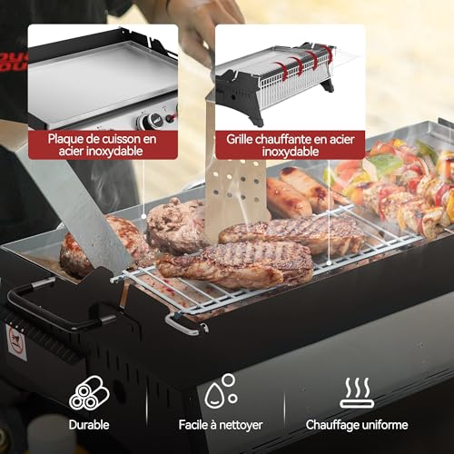 Royal Gourmet Plancha gaz inox 3 brûleurs