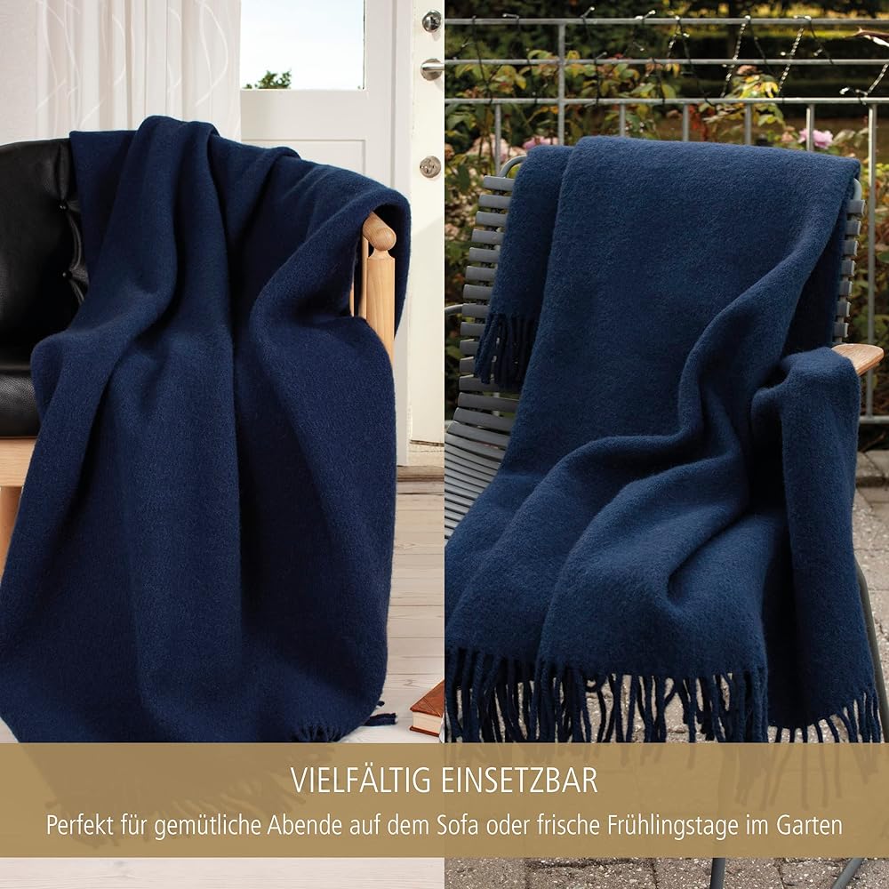 Arctic 59194028 Couverture en Laine 130 x 200 cm, Solid Bleu Royal : Cuisine et Maison