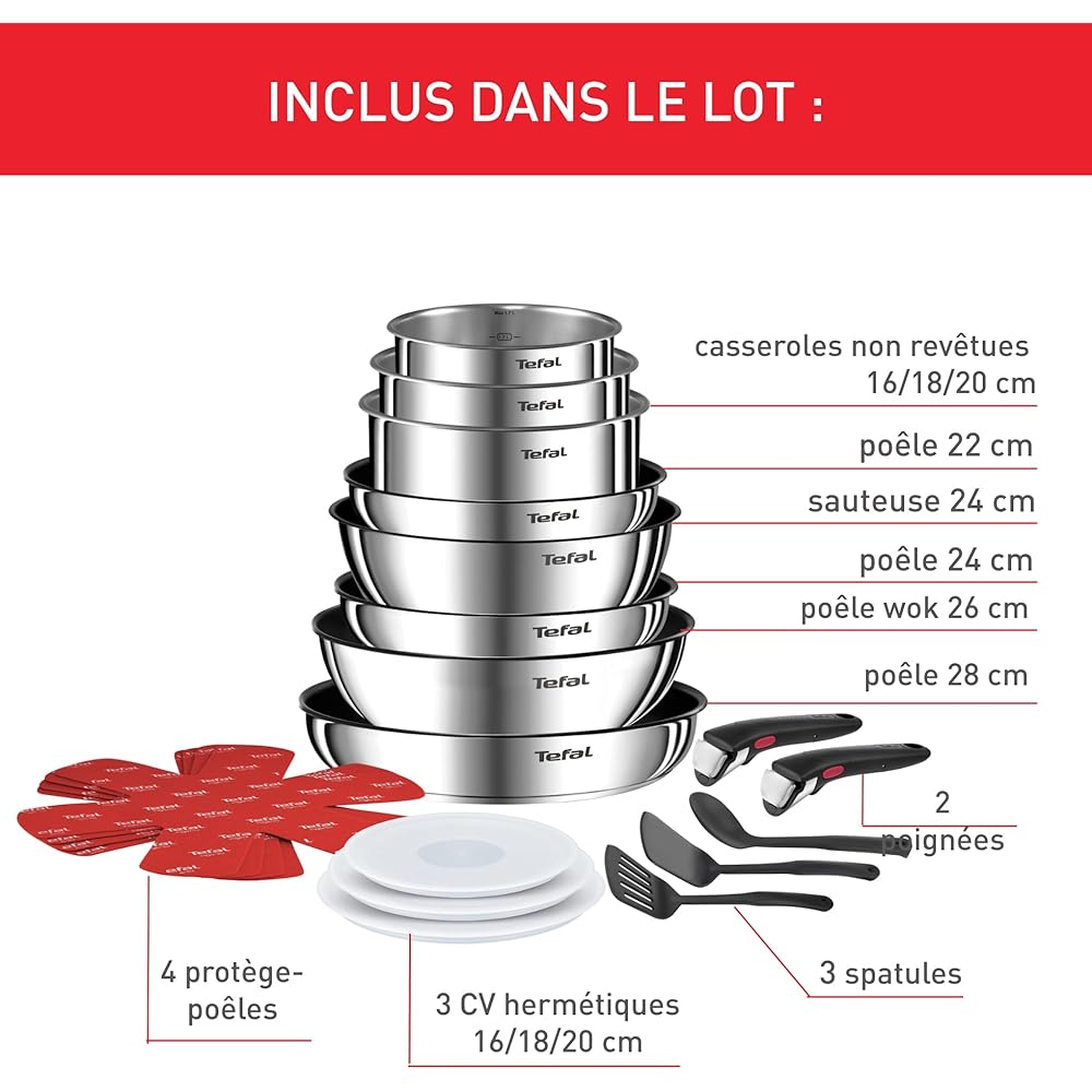Tefal Ingenio Batterie de cuisine 20 pièces,  Poêles,  Casseroles