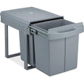 Relaxdays poubelle encastrable coulissante, 2 bacs, système de tri pour sous-évier, 2x 20 l, 41,3 x 34 x 51,8 cm, gris : Cuisine et Maison