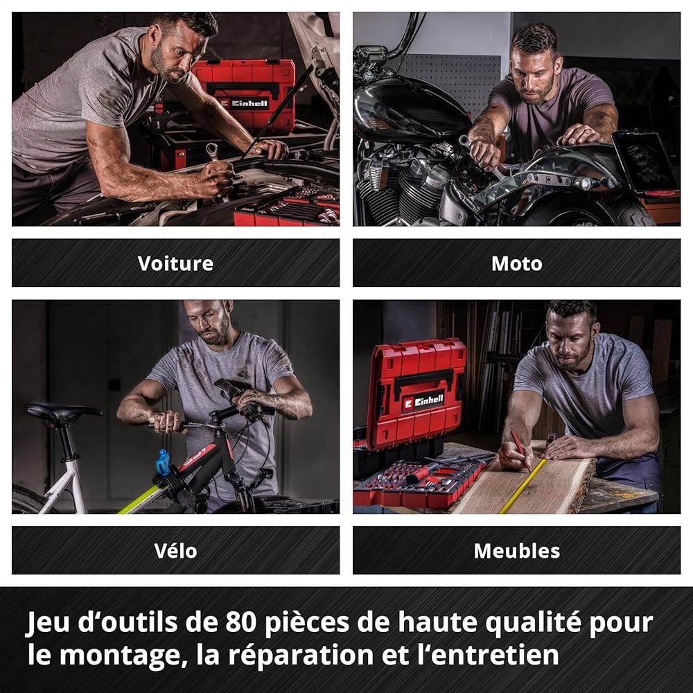 Einhell E-CASE 80 pièces valise d'outils