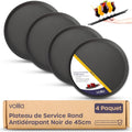 volila Plateau de Service Rond Non Dérapant - Pack de 4 (45 cm) Plateau Repas pour Service A Cafe et Boissons - Plateau Antidérapant pour Fêtes, Évènements, Bars, Restaurants et Maison : Cuisine et Maison