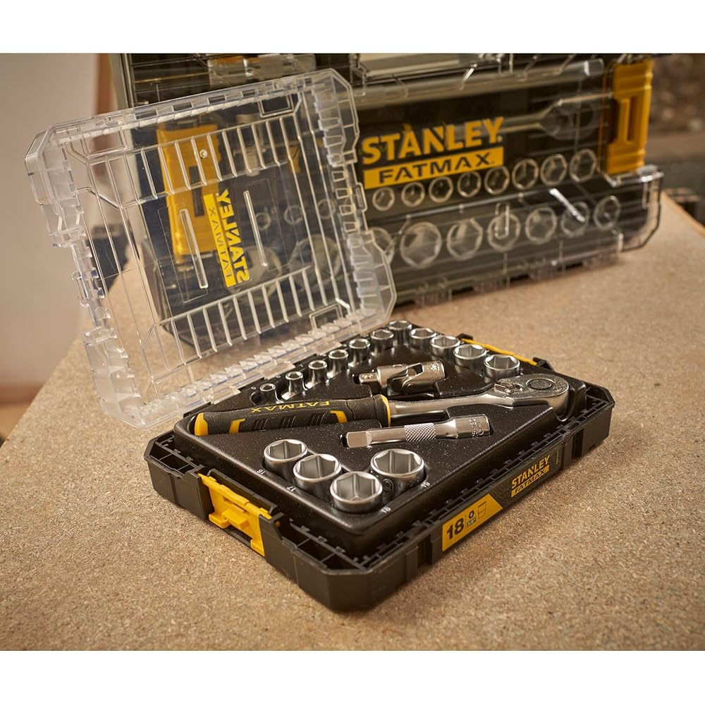 Stanley - COFFRET DE DOUILLES STAKBOX M - ¼’’ - JEU DE 48 PCS - FATMAX - FMMT98101-0 Multicolore : Bricolage