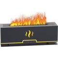 Diffuseur D'huiles Essentielles avec Télécommande à Lumière Flamme 3D Humidificateur Purification Rectangulaire 200 Ml pour Maison Bureau Yoga Spa,Black : Hygiène et Santé
