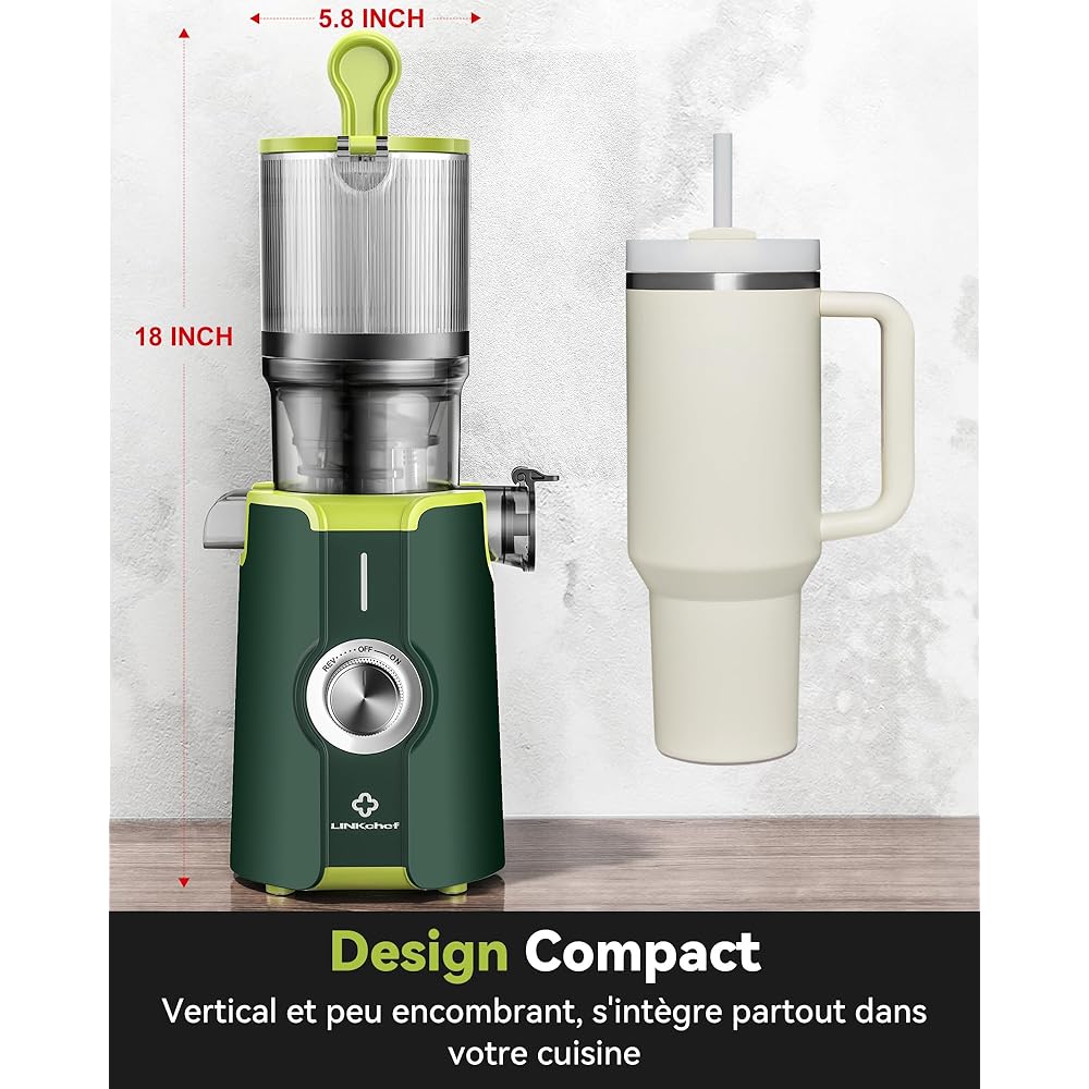 LINKChef Extracteur de jus vertical 200W, 115mm