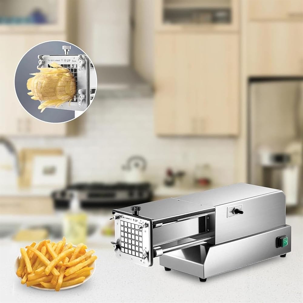MOLVUS Coupe-frites électrique avec lame en acier inoxydable 10 mm