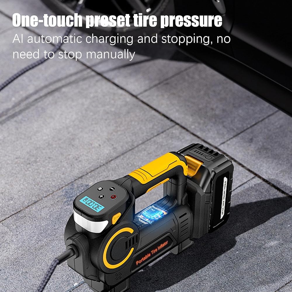 Compresseur d'air portable | Manomètre pour pneus | Pompe à air rechargeable | Manomètre pour voiture, SUV, moto, vélo et équipement sportif, gonflage compact et rapide pour Voyage et Eme : Auto et Moto