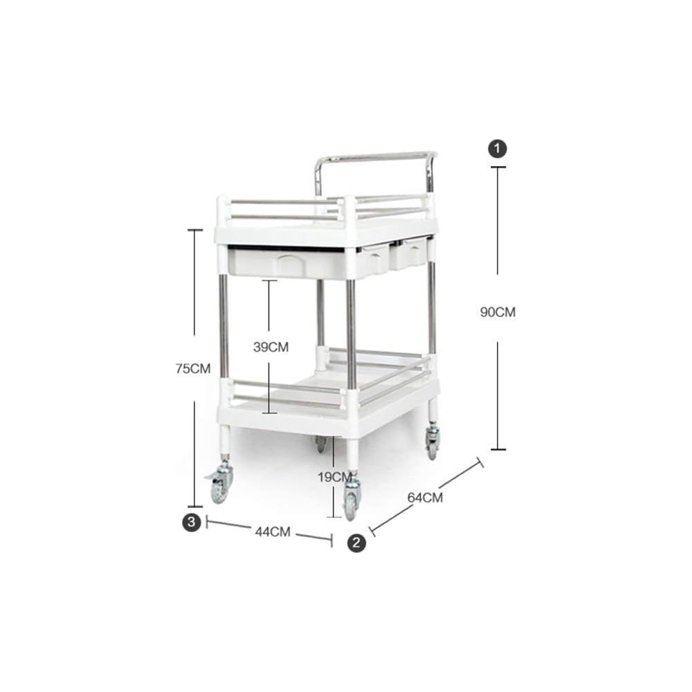 Dxbqm Chariot de Service Chariot à Outils Chariot de Laboratoire Chariot de Laboratoire Outil de logistique d'entrepôt Multicouche Chariot d'étagère de Bureau de Voiture (Taille: 64 * 44 * 90Cm), : Commerce, Industrie et Science