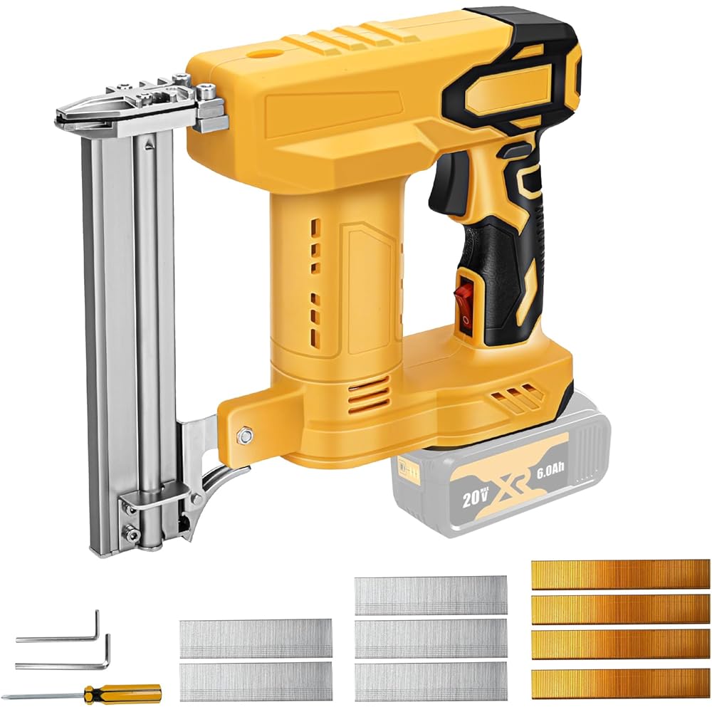 Agrafeuse électrique sans fil compatible avec batterie Dewalt 20 V, 100 W, agrafeuse électrique pour bois, avec 500 clous et 500 agrafes – Sans batterie ni chargeur : Bricolage