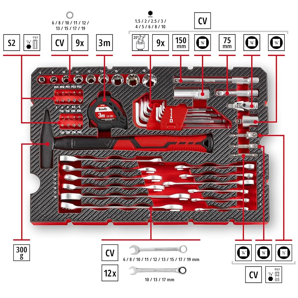 Einhell E-CASE 80 pièces valise d'outils
