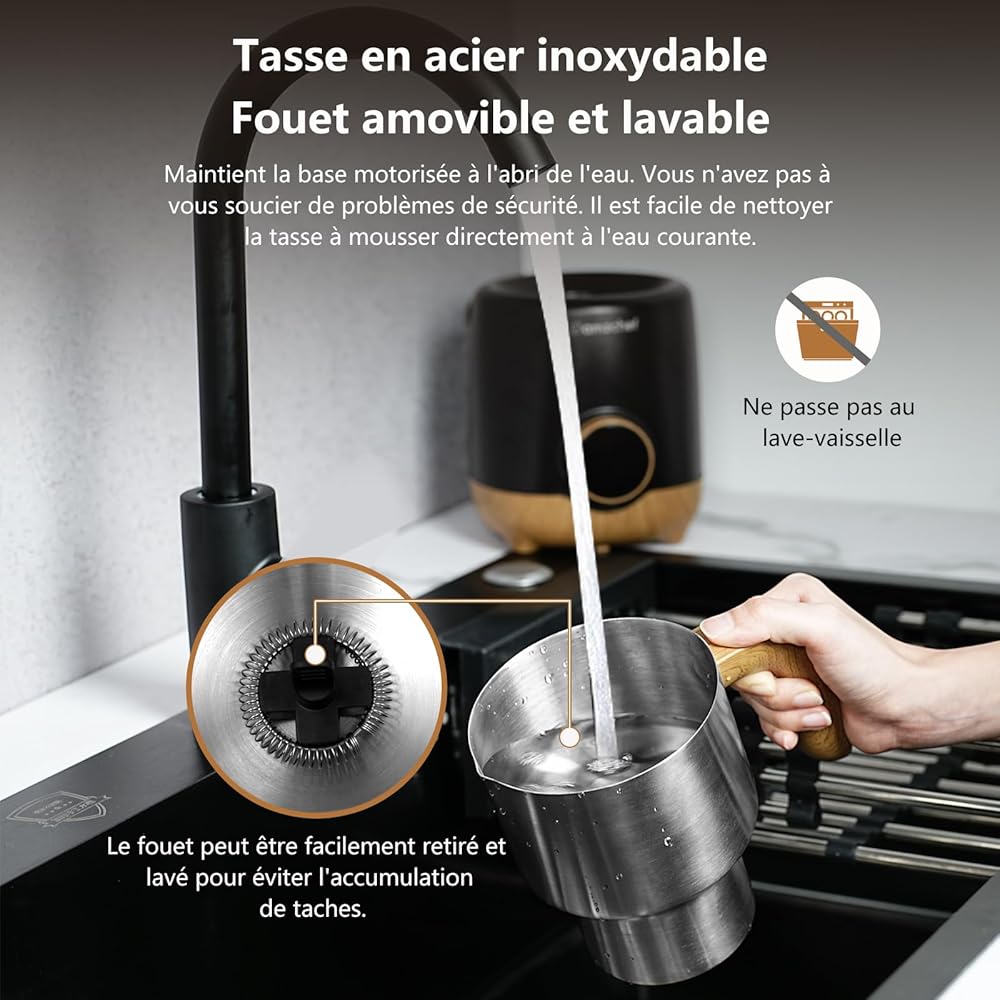 AMZCHEF 8 EN 1 Mousseur à Lait Multifonctionnel 550 Watts, Chauffe Lait Avec Tasse en Fendue de 600 ml pour Lait Chaud et Froid, Lait au Chocolat, Aliments pour Bébés à Base de Produits Laitiers : Cuisine et Maison