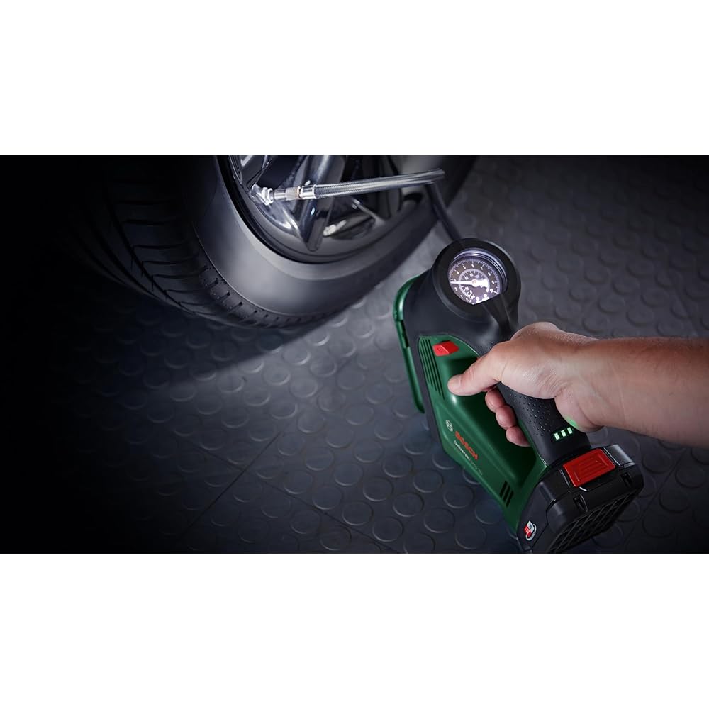 Bosch Home and Garden - Pompe à air/compresseur d'air - UniversalPump 18V (sans Batterie, système 18V, pour Les pneus de Voiture, de Moto et de vélo, 150 PSI, 10,3 Bars, Emballage en Carton) : Commerce, Industrie et Science