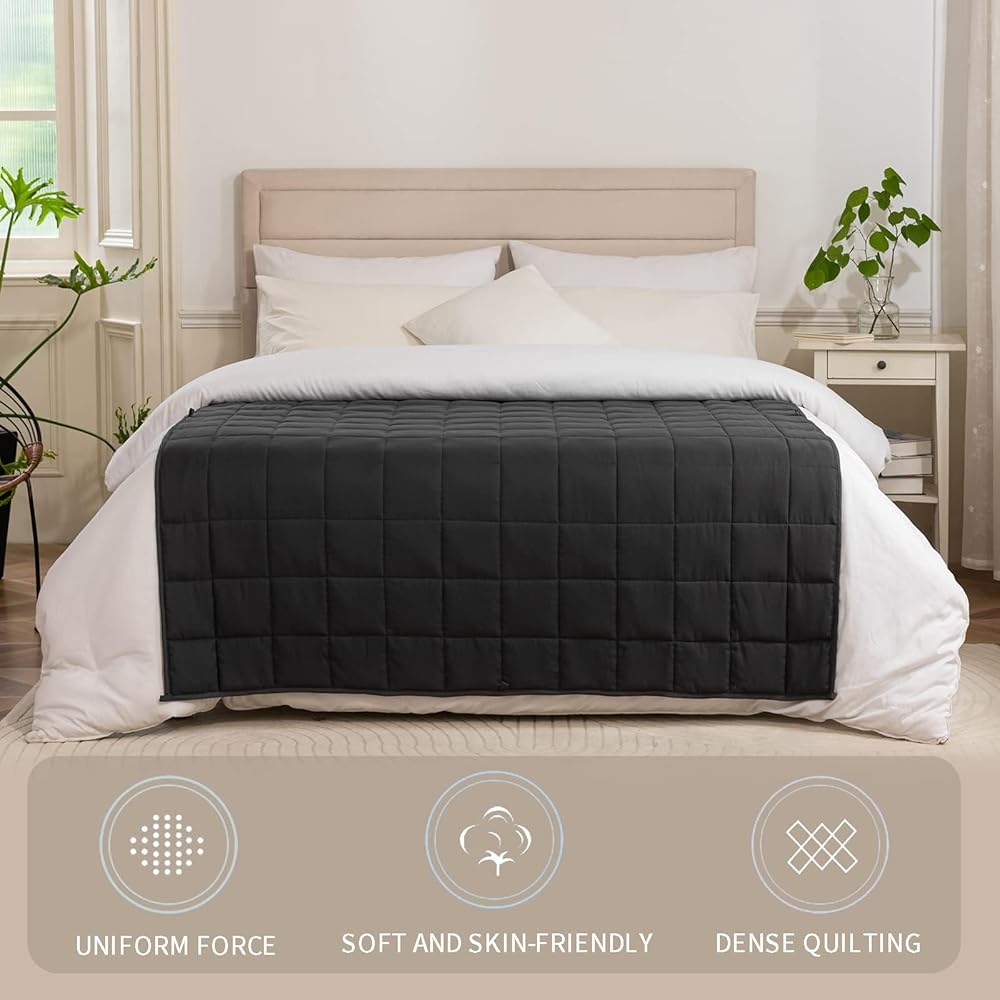 Good Nite Couverture Lestée pour Adulte Couette Lestée Couverture De Relaxation Plaid Lesté Weighted Blanket Gris 6 kg 150 x 200 cm : Cuisine et Maison
