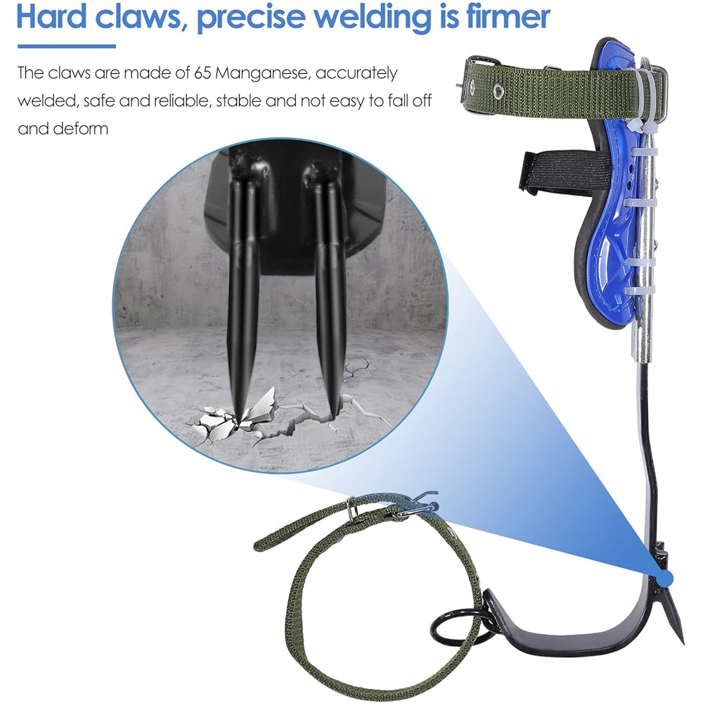 Helangel Griffe elagage,Ensemble de Pointes d'escalade d'arbre avec Ceinture de sécurité à Cinq Points Outils de Mise à Niveau,Ensemble de grimpeur d'arbre : Sports et Loisirs