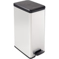CURVER Poubelle rectangulaire à pédale 40L - Slim Bin - Fermeture Douce - Aspect Métal - Pour Cuisine, Bureau, Salle de Bain - 39,3 x 25 x 60,7 cm - Gris -Recyclé : Cuisine et Maison