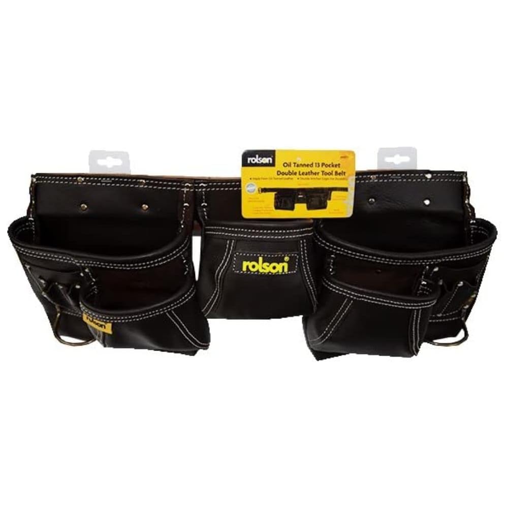 Rolson 68870 Twin Pocket Outil simple Ceinture – Noir : Bricolage