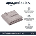 Amazon Basics Couverture lestée en coton pleine ou queen-size toutes saisons 9 kg avec 10 boucles intégrées, 152 cm x 203 cm, gris foncé : Cuisine et Maison