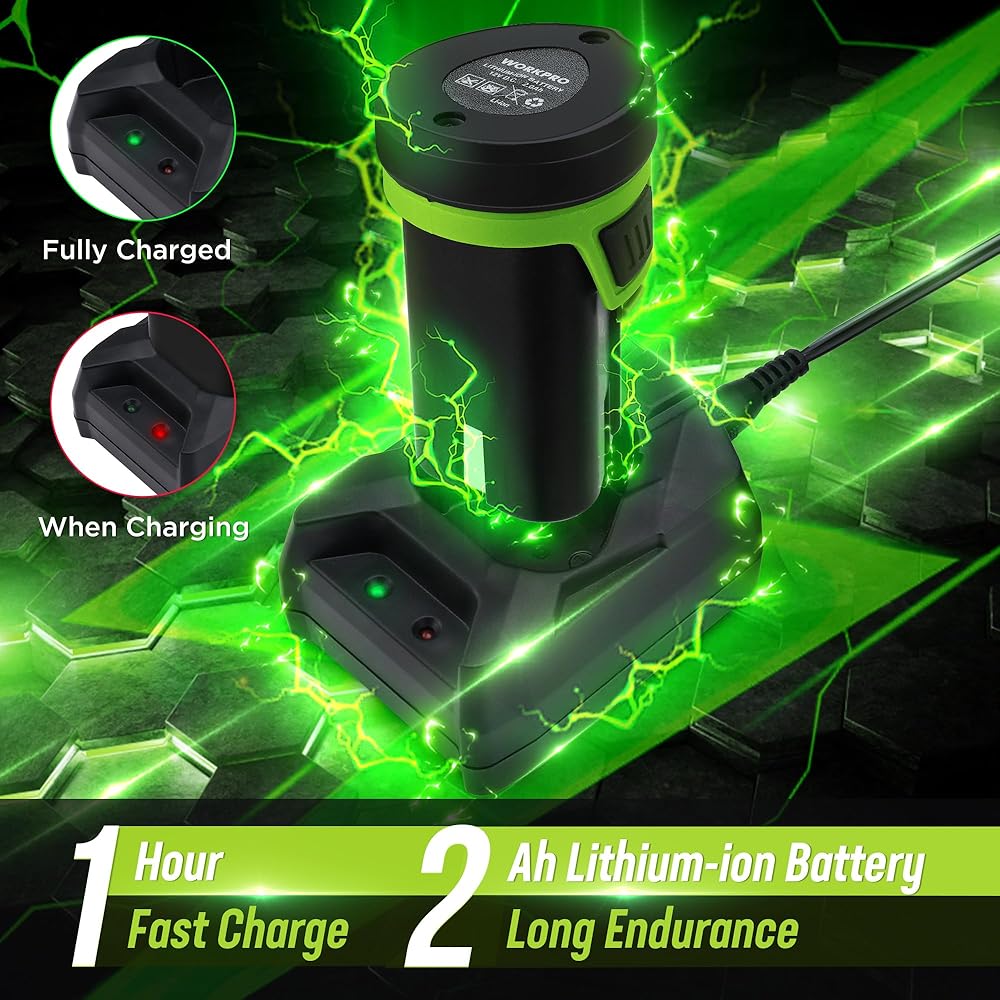 WORKPRO Cisaille Sculpte-Haie Electrique, Taille-Herbes sans Fil 12V, Taille Haie Batterie 2000mAh, avec 2 Lames, Cisaille à Gazon Léger pour Coupe, Elagage, Noir & Vert : Jardin