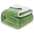 SOCHOW Sherpa Plaid Couverture Polaire Vert Sauge 220 x 240 cm, Couverture Double Face Super Douce Luxurieuse Couverture en Peluche : Cuisine et Maison