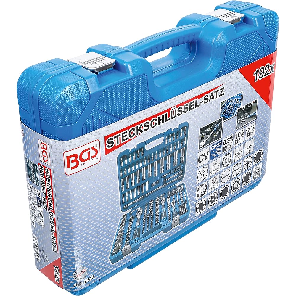 BGS 2245 | Jeu de douilles à six pans | 6,3 mm (1/4") / 10 mm (3/8") / 12,5 mm (1/2") | en pouce | 192 pièces : Bricolage