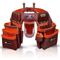 Ap-Leather Pro-302 Ceinture à outils en cuir tanné à l'huile de qualité supérieure, sac à outils de charpentier | Ceinture à outils marron, 29 poches avec 4 boucles, ceinture à outils de charpentier, : Bricolage