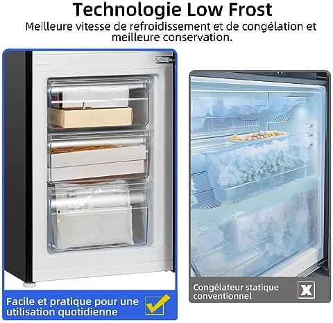 CHiQ Réfrigérateur congélateur combiné 356L, inox