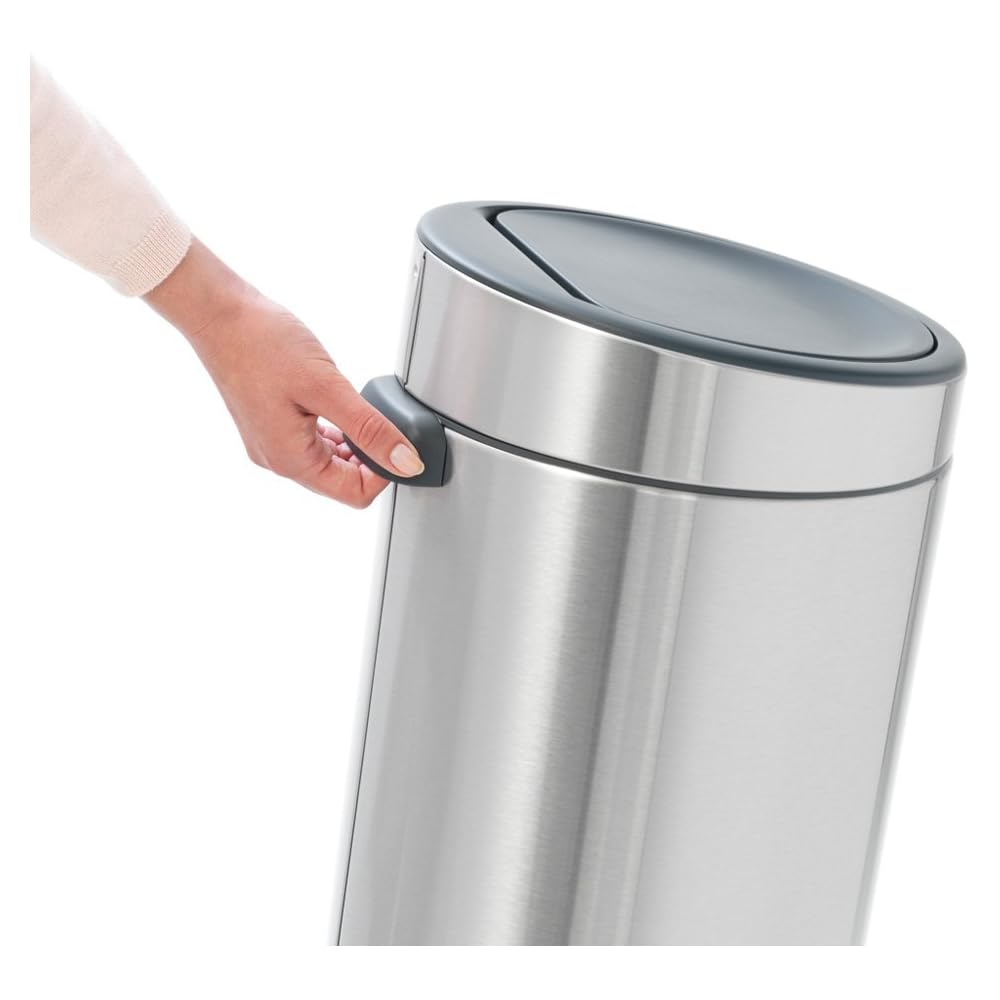 Brabantia - Poubelle Touch Bin unie 30 litres - Noir mat - 115301 : Cuisine et Maison