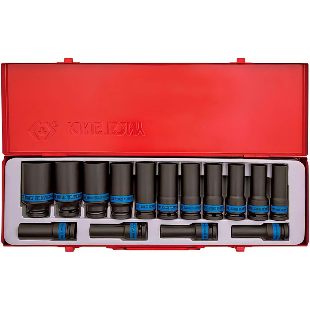 KING TONY 4415MP02 Coffret de Douilles Longues à Choc Métrique, Set de 15, 1/2" : Bricolage