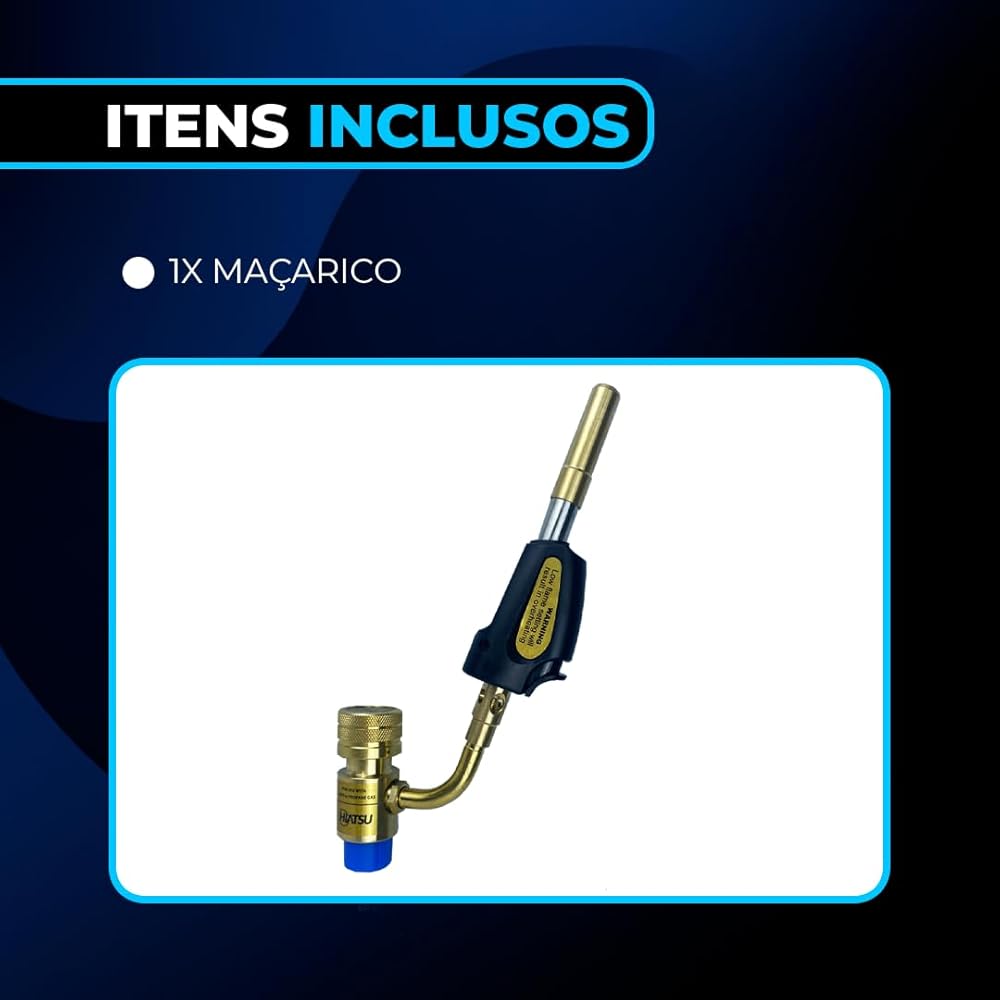HIATSU JH-1ST Portable Turbo Torch - Durable Plumbing Turbo Torch with Heavy-Duty Tips, Adjustable Flame Control & Safety Ignition - Ideal for HVAC & Refrigeration - Turbo Torch MAPP Gas Compatible Y : Bricolage