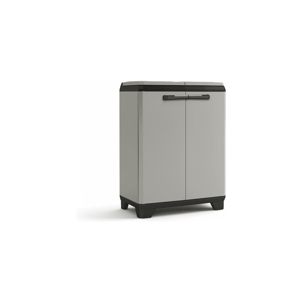 Keter | Poubelle de tri Planet - Plastique recyclé, Gris/Noir, Poubelles de tri, 680x390x920 mm : Cuisine et Maison