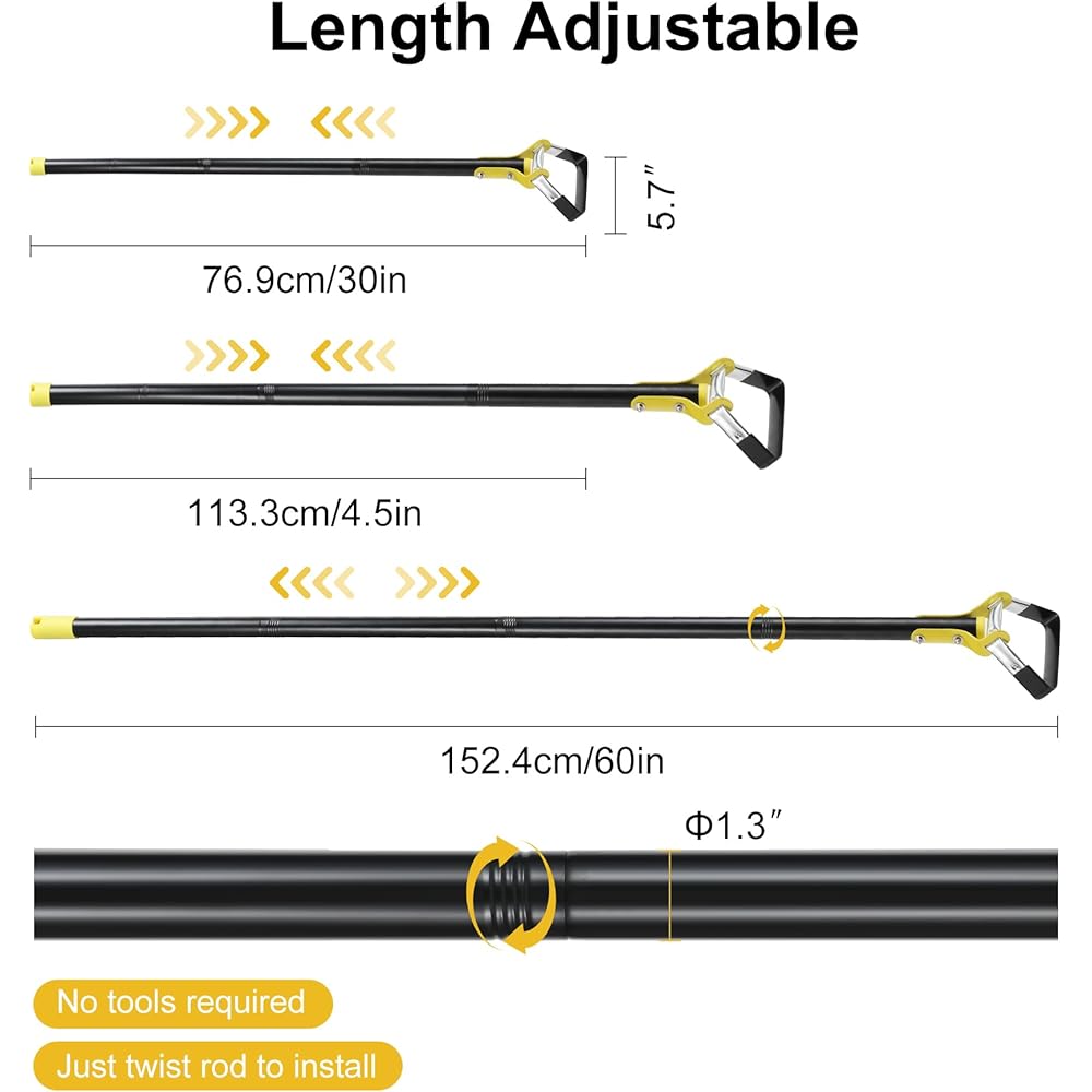 Hmseng Binette de jardin, 200 cm réglable à long manche pour planter des légumes, outil de jardin hollandais pour désherber le sol : Jardin