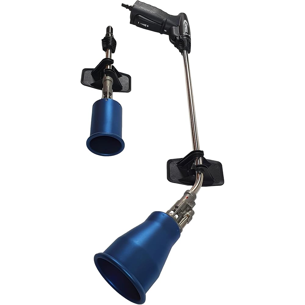 Express, 75103, Chalumeau Piezo Étancheur Titane R, composé d'une Lance de 150 kW, d'une Lance de 50 kW et d'une Poignée Sécurité avec Gâchette Piezo et Raccord Rapide, Livré en Valisette : Bricolage