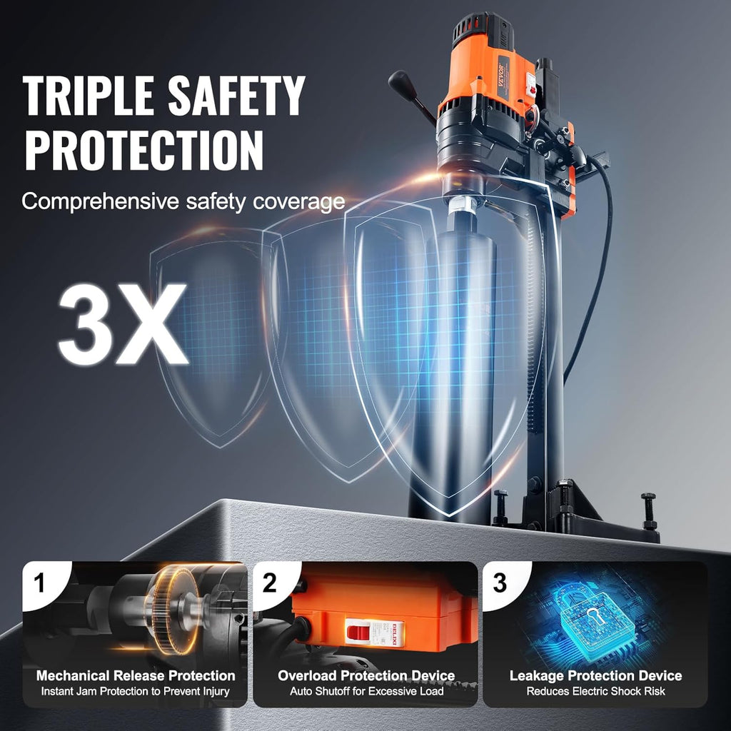 VEVOR Carotteuse à Diamant 3200W Ø 20-250mm
