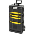 Stanley 1-79-206 Servante modulable avec 4 Tiroirs montés Sur Glissière - Système de Clips Latéraux - Poignée Télescopique - Polypropylène - Dimensions 866 x 488 x 348mm Noir : Bricolage