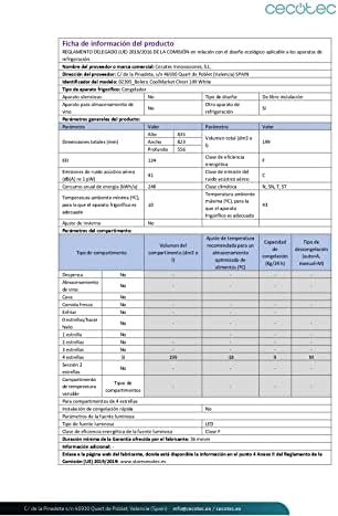 Cecotec Congélateur coffre 199L, blanc