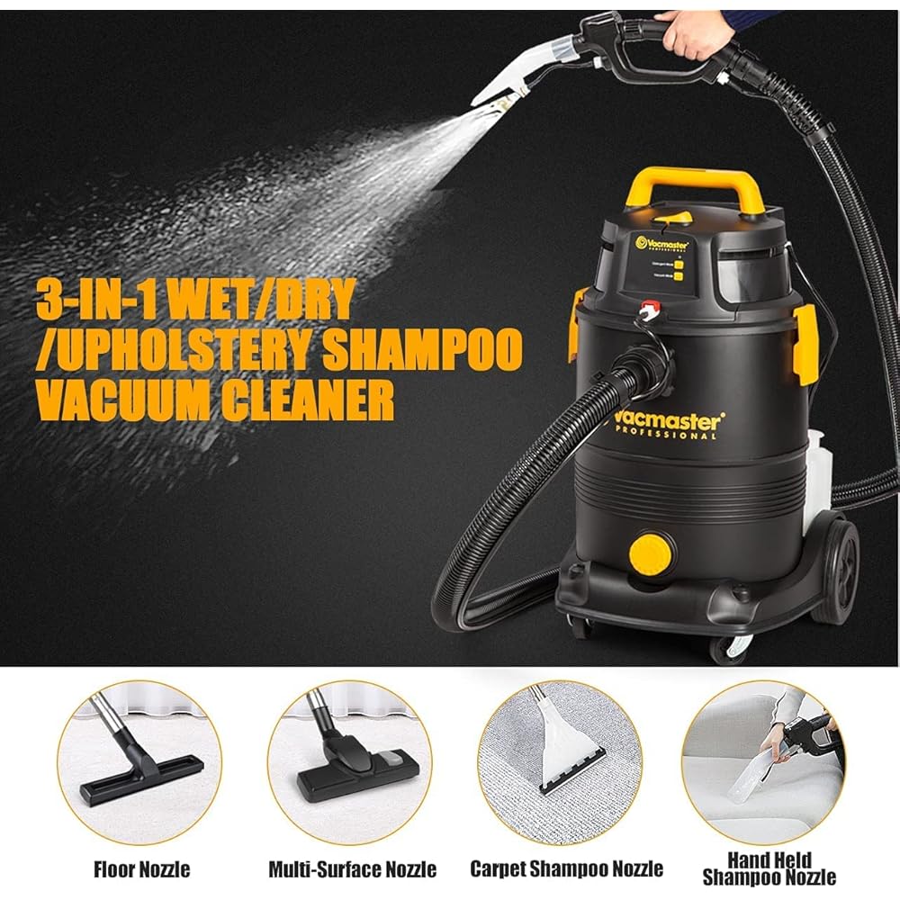 Vacmaster VK1330PWR Aspirateur eau et poussière 1300 W cuve 30 L nettoyeur multisurfaces 3 en 1