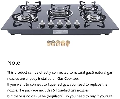Biniliubi Table de cuisson gaz 5 feux vitrocéramique