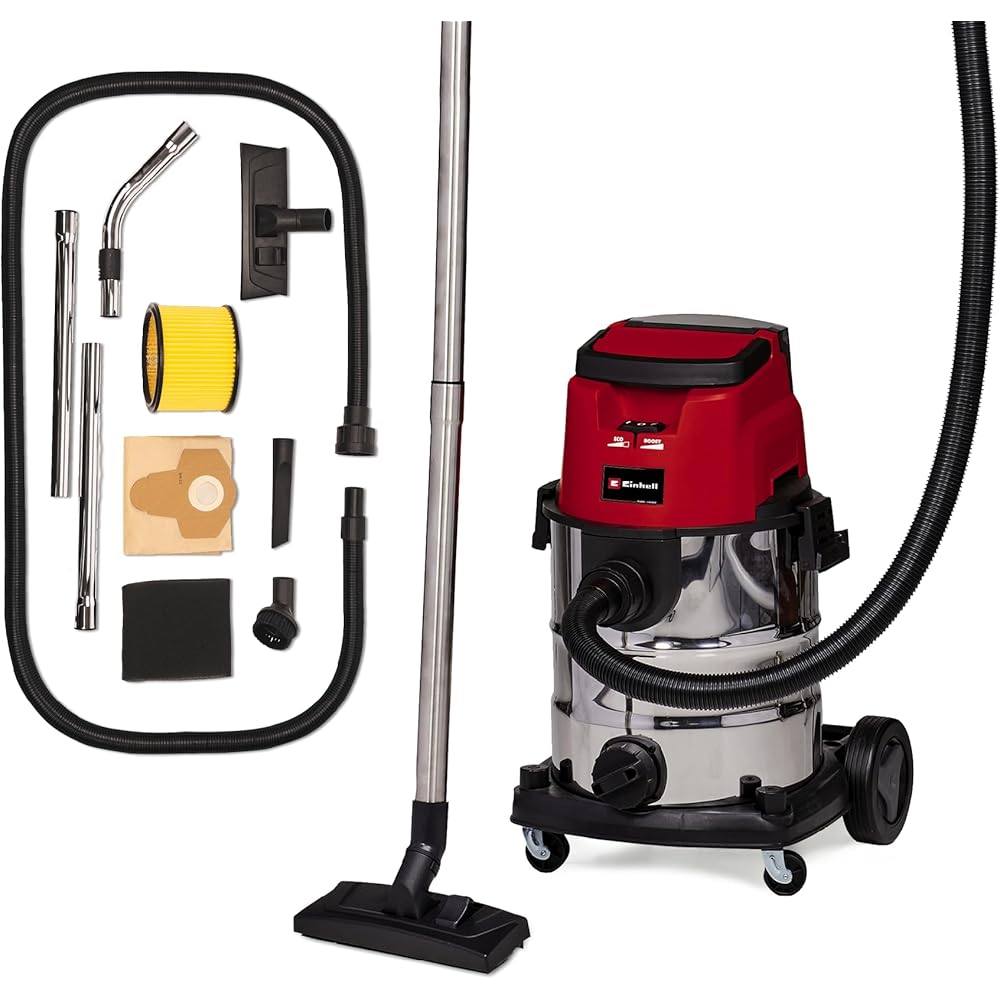 Einhell Aspirateur eaux et poussières sans fil TE-VC 36/25 Li S - Solo Power X-Change (36V, cuve inox 25L, 76 Db) Livré sans Batterie ni Chargeur : Cuisine et Maison