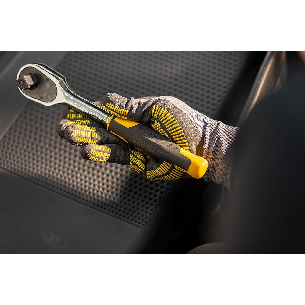 Stanley STMT82831-1 Coffret De Douilles ¼’’ + ½’’ + Cliquet 72 Dents 1/4" + Cliquet 72Dents 1/2" - Coffret Compact Et Résistant Avec Attaches Métal - Jeu De 72 Pièces : Bricolage