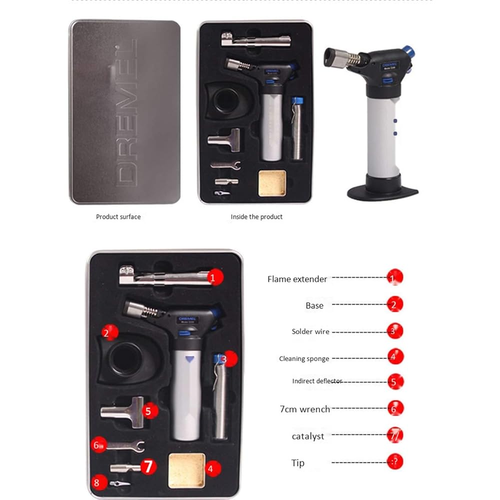 Gmjay Flamme Réglable de Briquet de Butane de Cuisine de Chalumeau avec La Serrure de Sécurité Appropriée Au Soudage/Dissolution/Cuisson/Extérieur : Cuisine et Maison