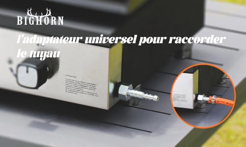 Plancha à gaz 4 brûleurs, 10kW, noir