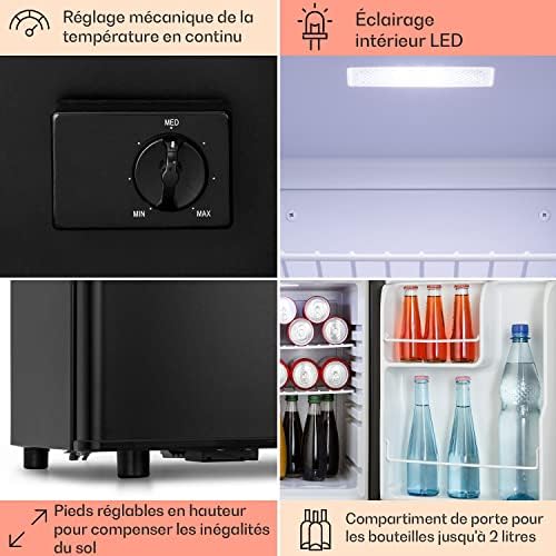 Klarstein Mini frigo de chambre 30L silencieux, réglable 5-15°C