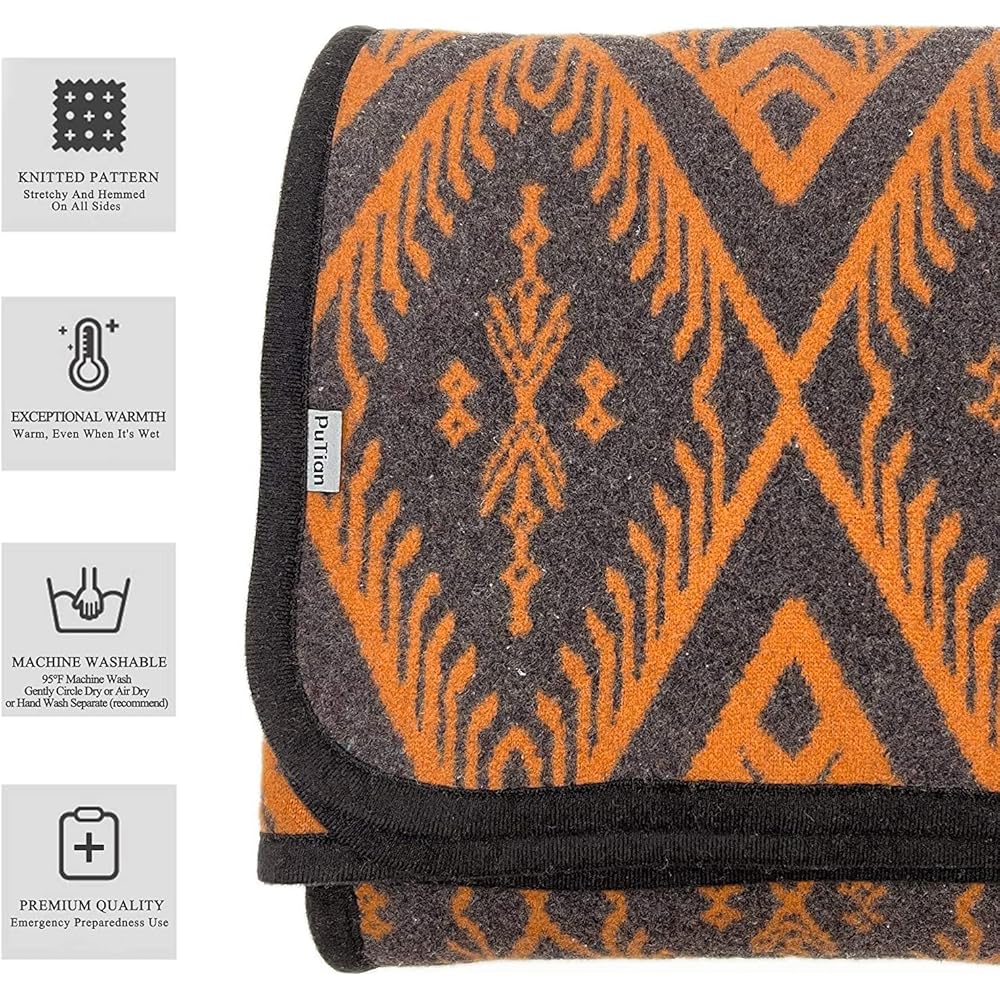 ACUSHLA Couverture Chaude en Laine mérinos - Gris bohémien (160 x 220 cm) - Couverture de canapé - Grand jeté de canapé - Idéal pour Le Camping en Plein air, Toutes Les Saisons : Cuisine et Maison