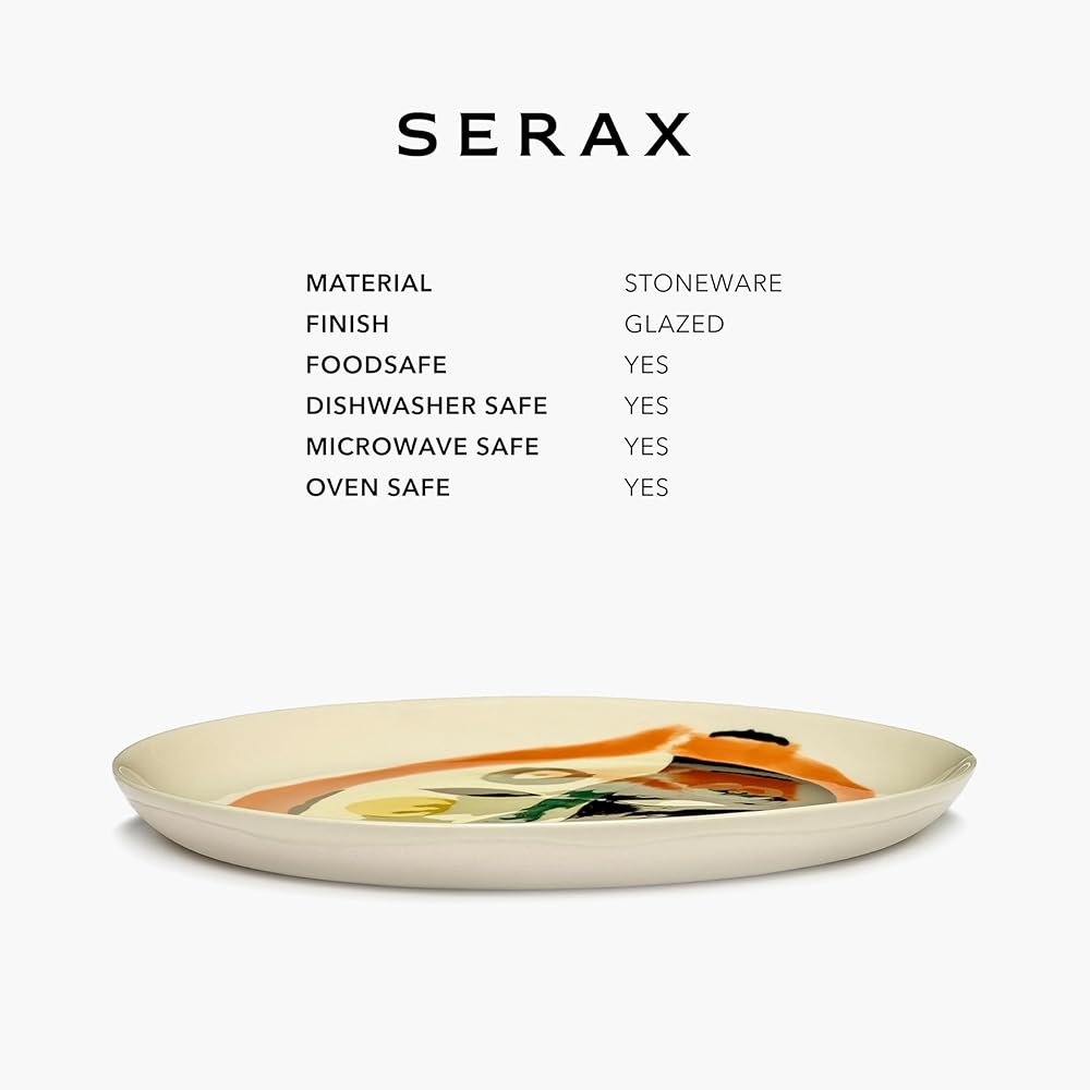 Assiette Apéritif Serax | Collection Feast par Ottolenghi | 2 Assiettes d’Entrée | Service de Table en Grès aux Couleurs Mélangées | Ensemble de Vaisselle de Luxe pour Dîner à la Maison ou en Fête : Cuisine et Maison