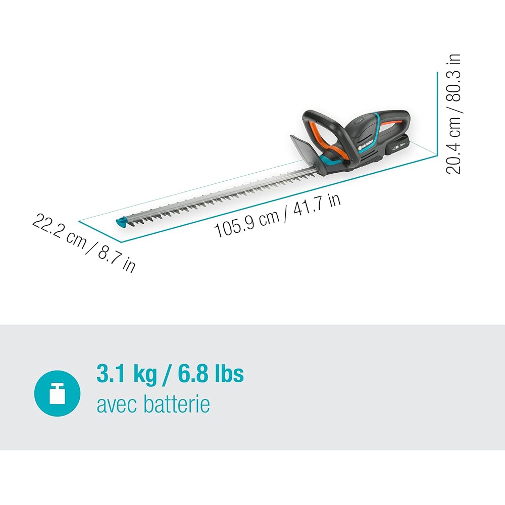 Set taille-haies sans fil ComfortCut 60 18 V P4A Gardena, i : taille-haies ac poignée ergon.; butée d’arrêt, faible poids pr meilleure manipulation, ac batterie 18 V P4A (14731-20) : Jardin