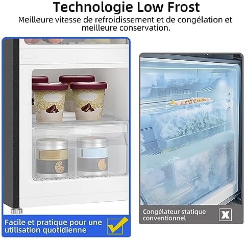 CHiQ Réfrigérateur congélateur combiné 356L, inox