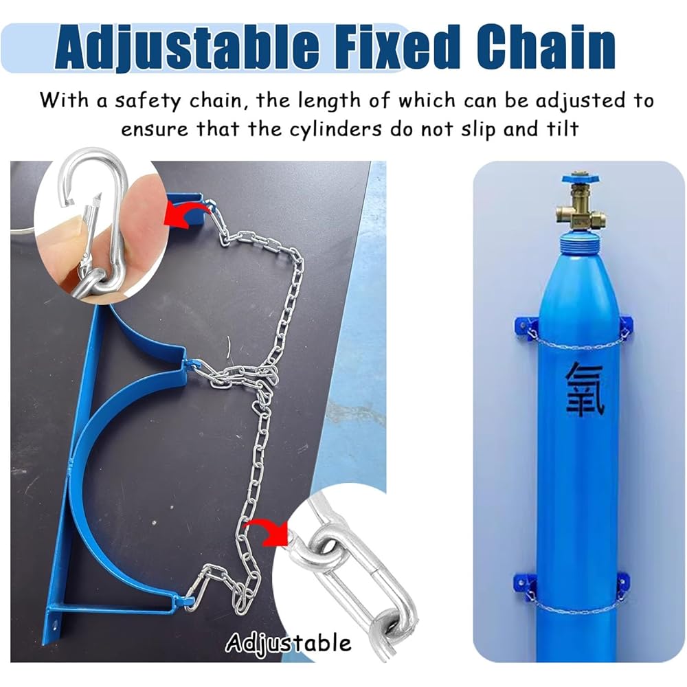 Support de Bouteille d'oxygène réglable pour Bouteilles Simples ou Doubles - Support métallique avec vis, idéal pour Les hôpitaux et la Maison, Support sécurisé pour Bouteille d'O2 (Blanc, d : Commerce, Industrie et Science