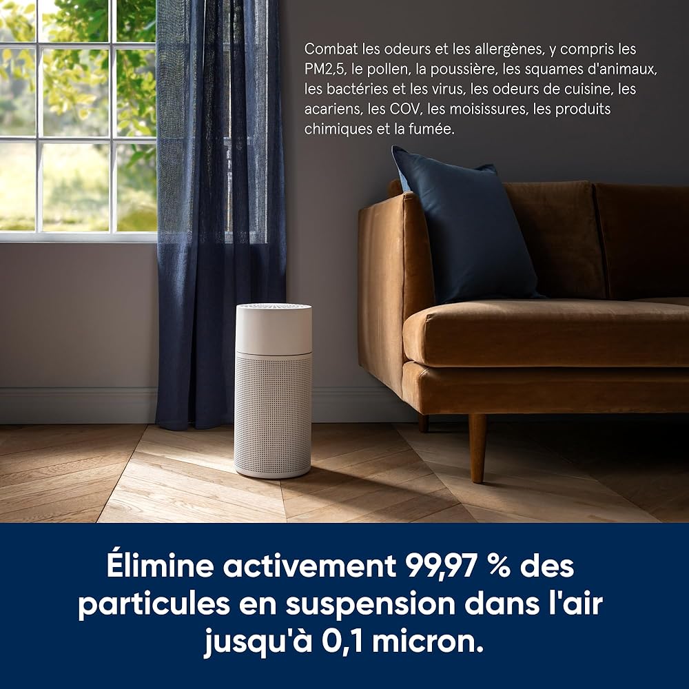 BLUEAIR Purificateur d'air Blueair Blue Pure Joy S, purificateur filtre à air auto HEPA Silent™, système de filtration pour purifier jusqu'à 43 m2, blanc : Cuisine et Maison