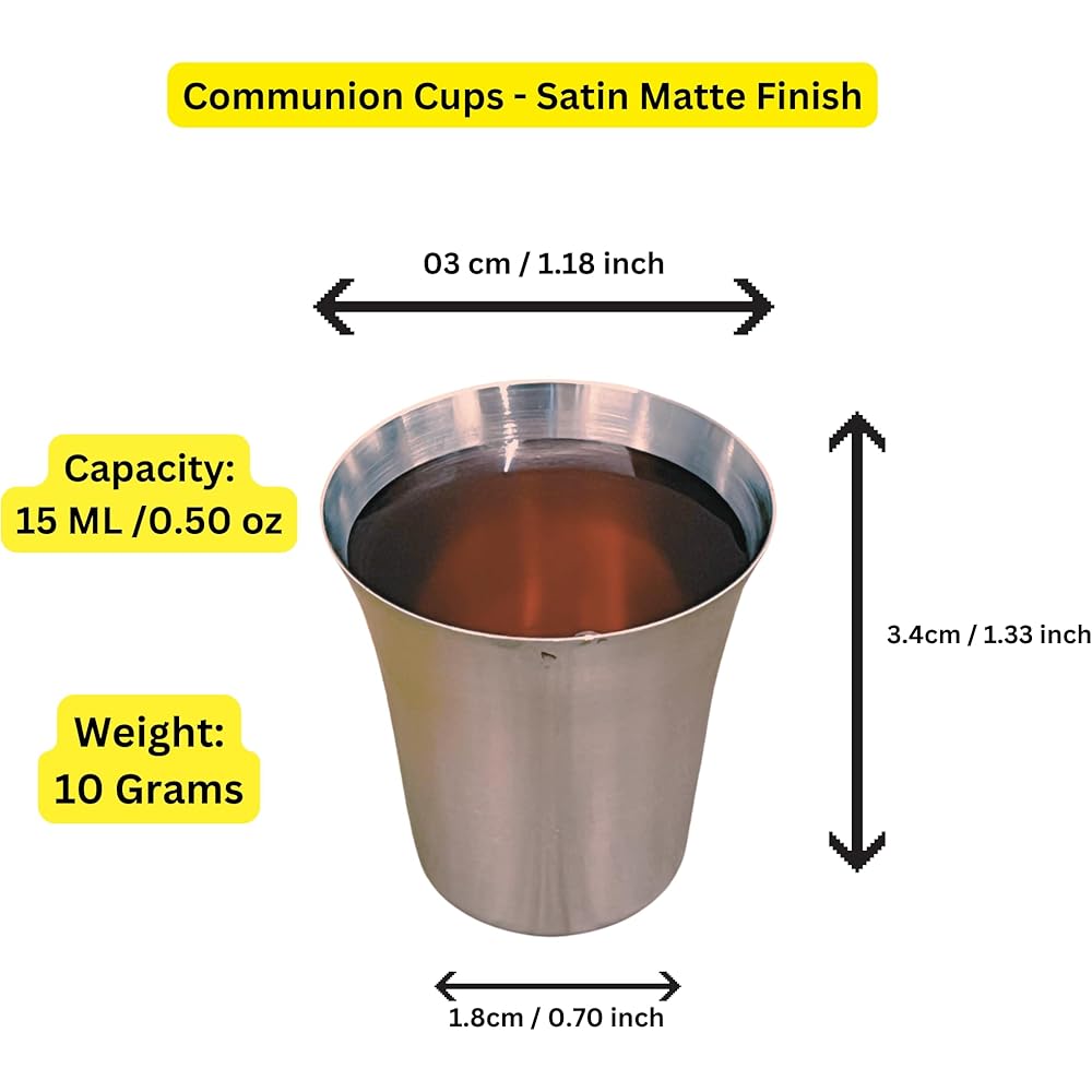 2 plateaux de service pour vin sacré avec couvercle et 2 assiettes à pain empilables avec un couvercle + 80 tasses – Acier inoxydable (laiton/doré brillant) : Cuisine et Maison